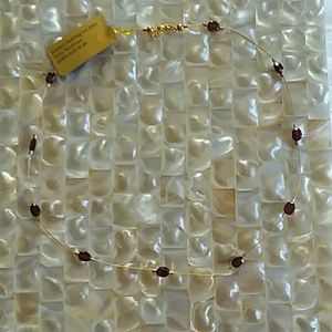 Genuine faceted Garnet illusion necklace